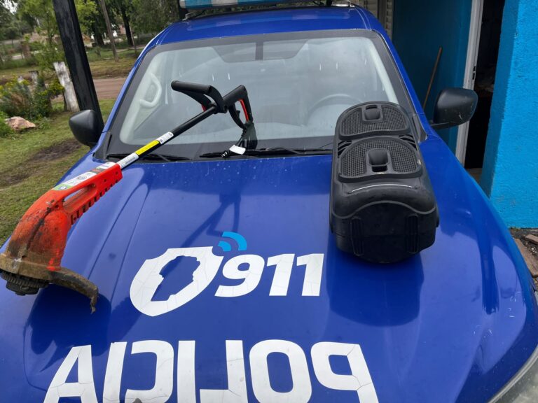 Villa del Prado: encontraron un parlante y una bordeadora en un tanque en desuso